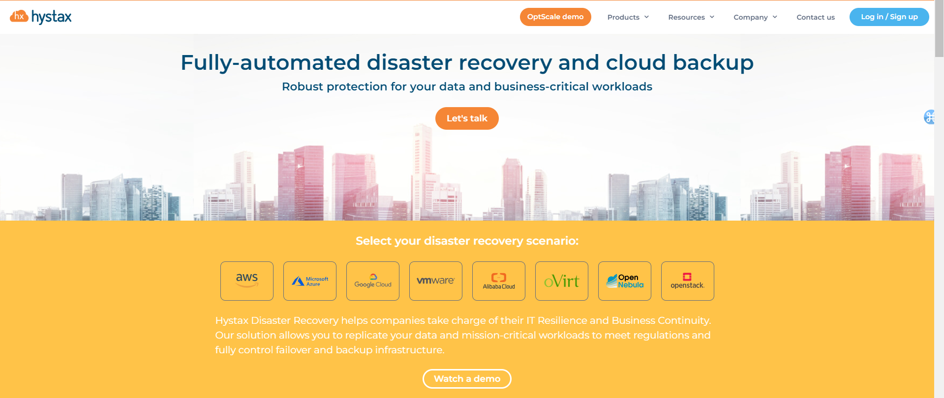 Hystax Acura Hystax Acura Disaster Recovery and Cloud Backup - landing page