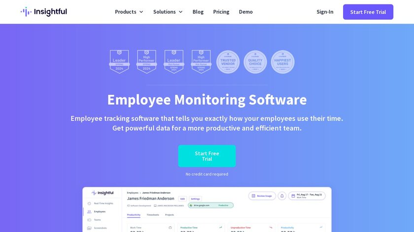 Insightful Employee Monitoring Landing Page