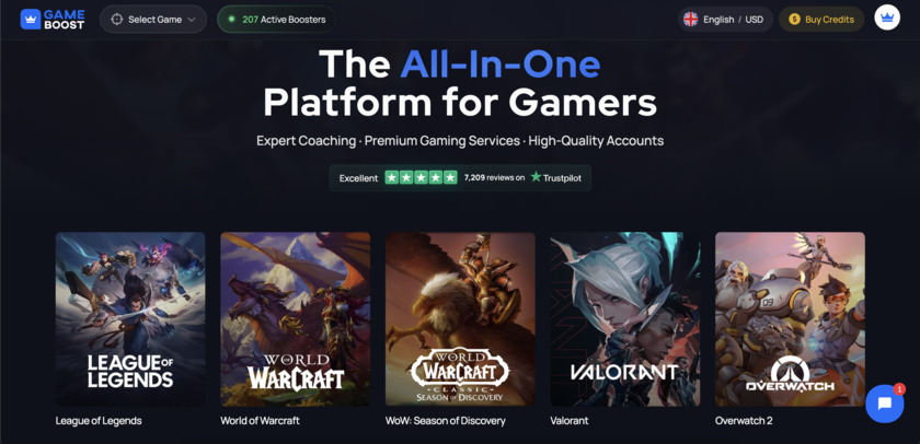 GameBoost Landing Page