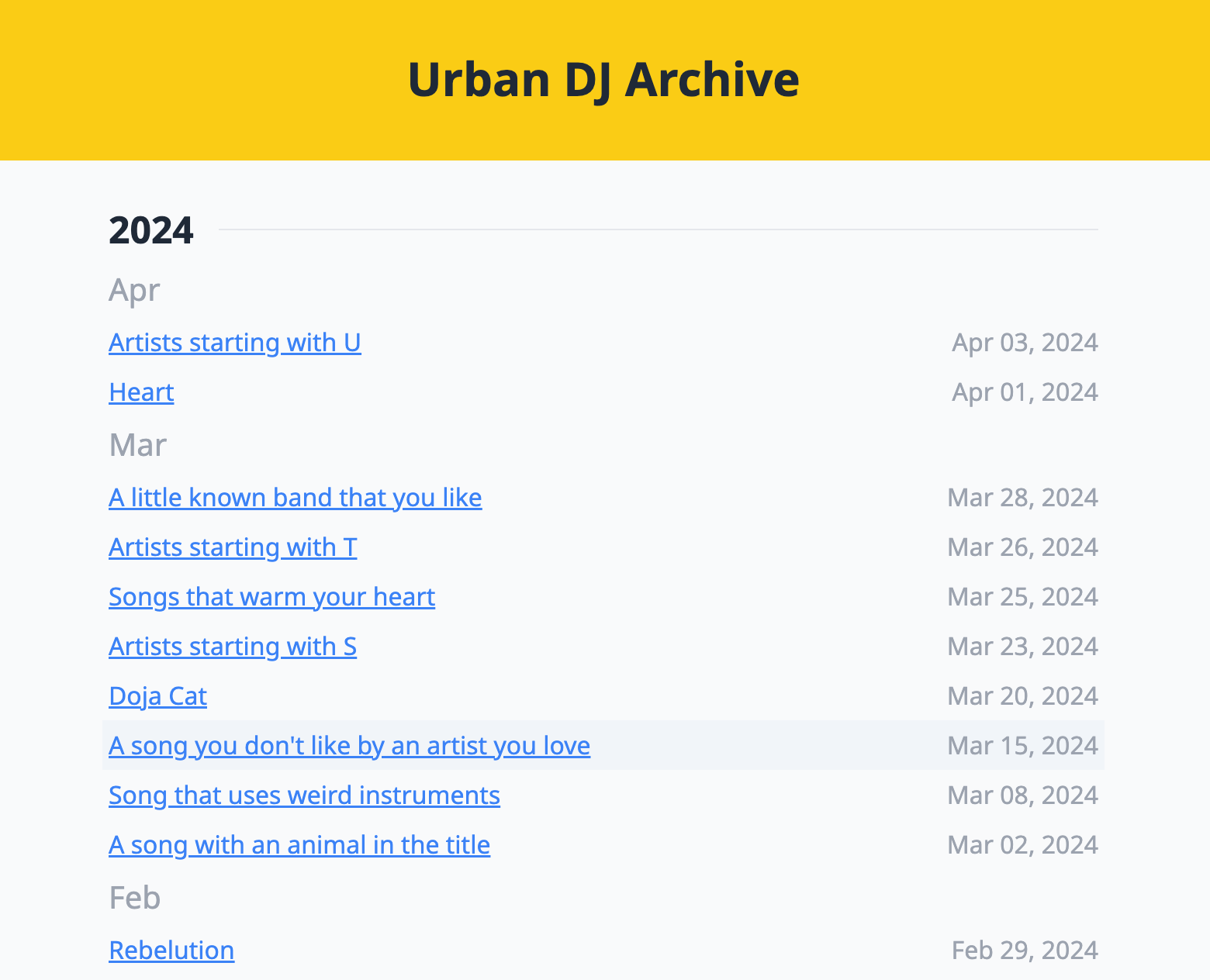 Urban DJ Archive