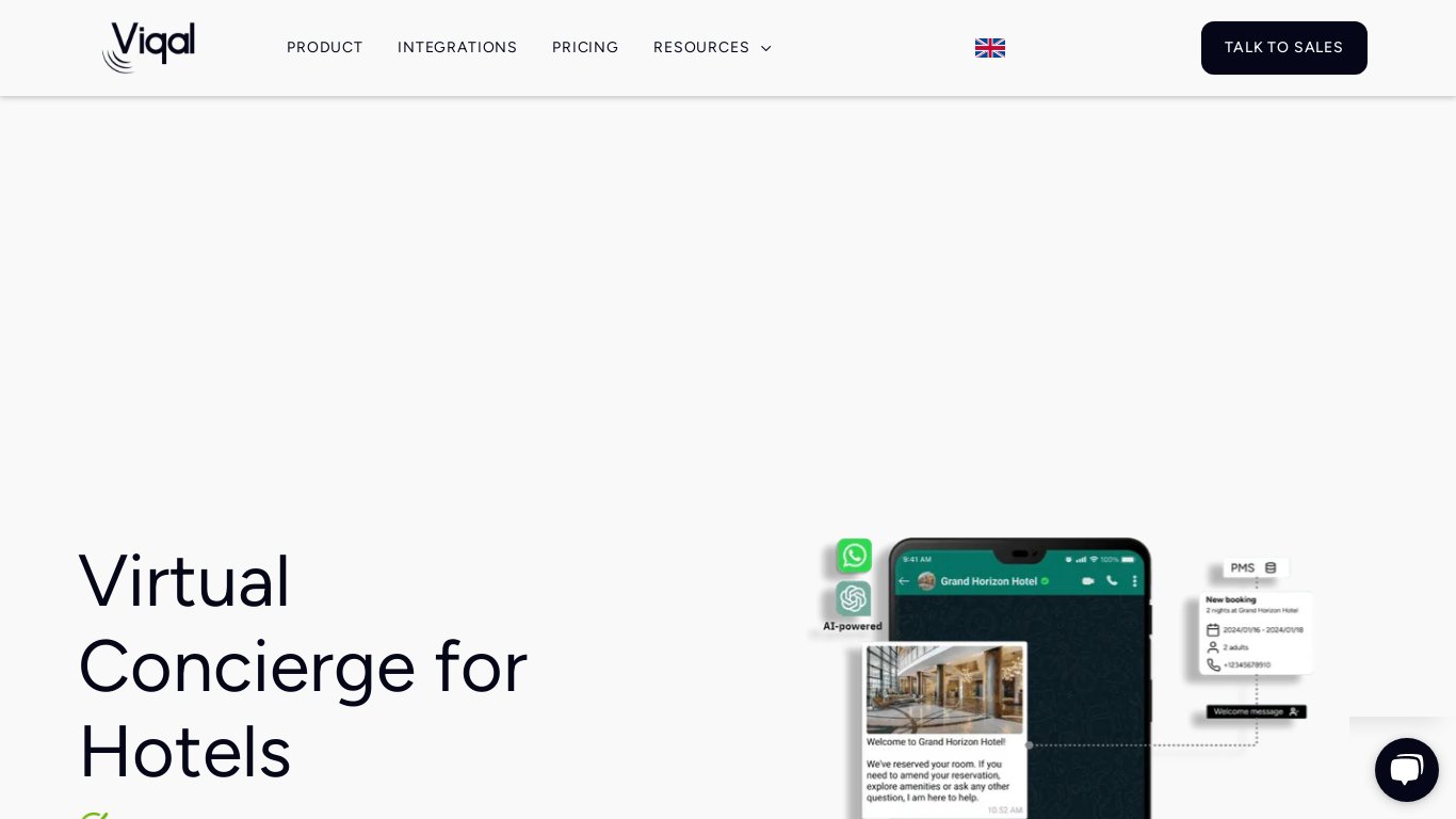Viqal Landing page
