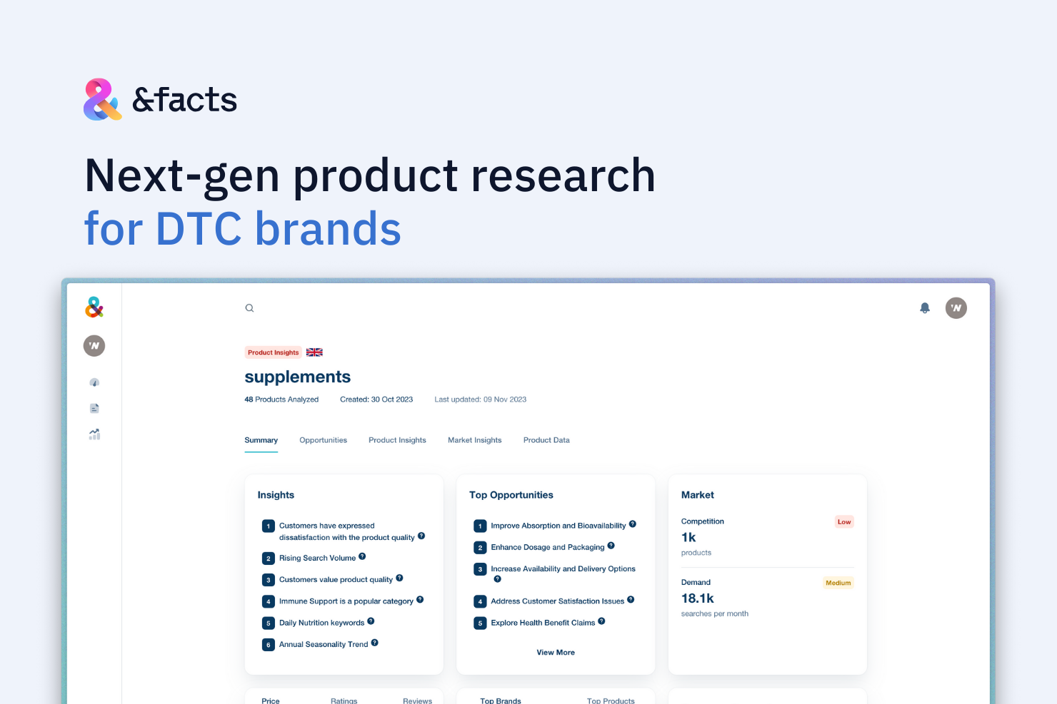 &facts Next-gen product research for DTC brands