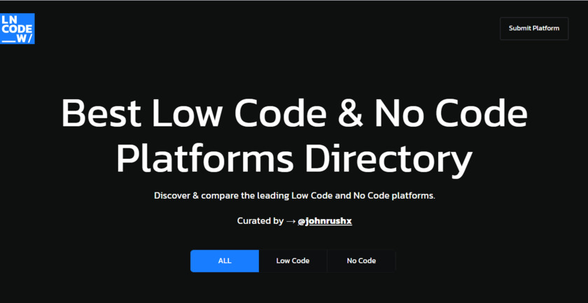 LowCodeNoCode.org Landing Page