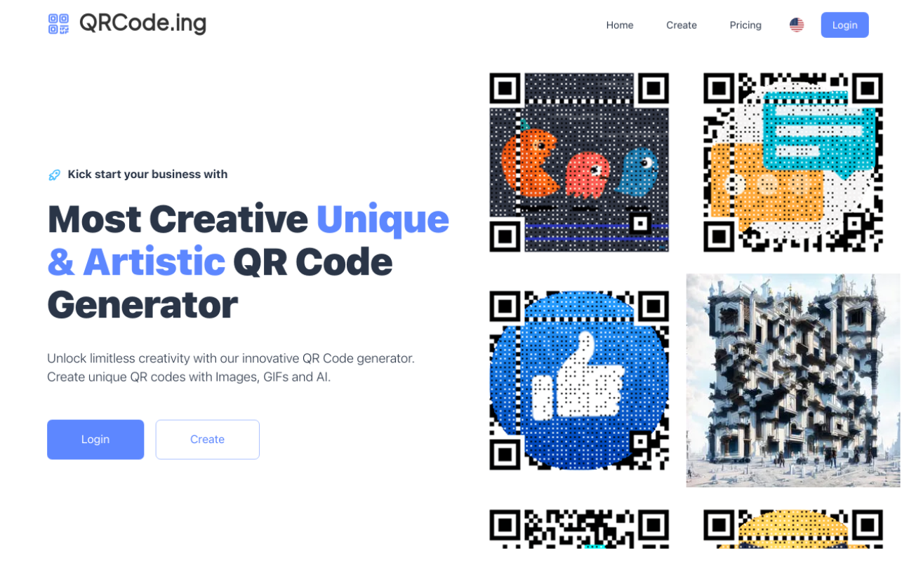 QRCode.ing Home page