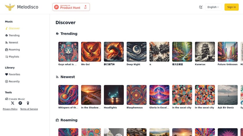 Melodisco Landing Page