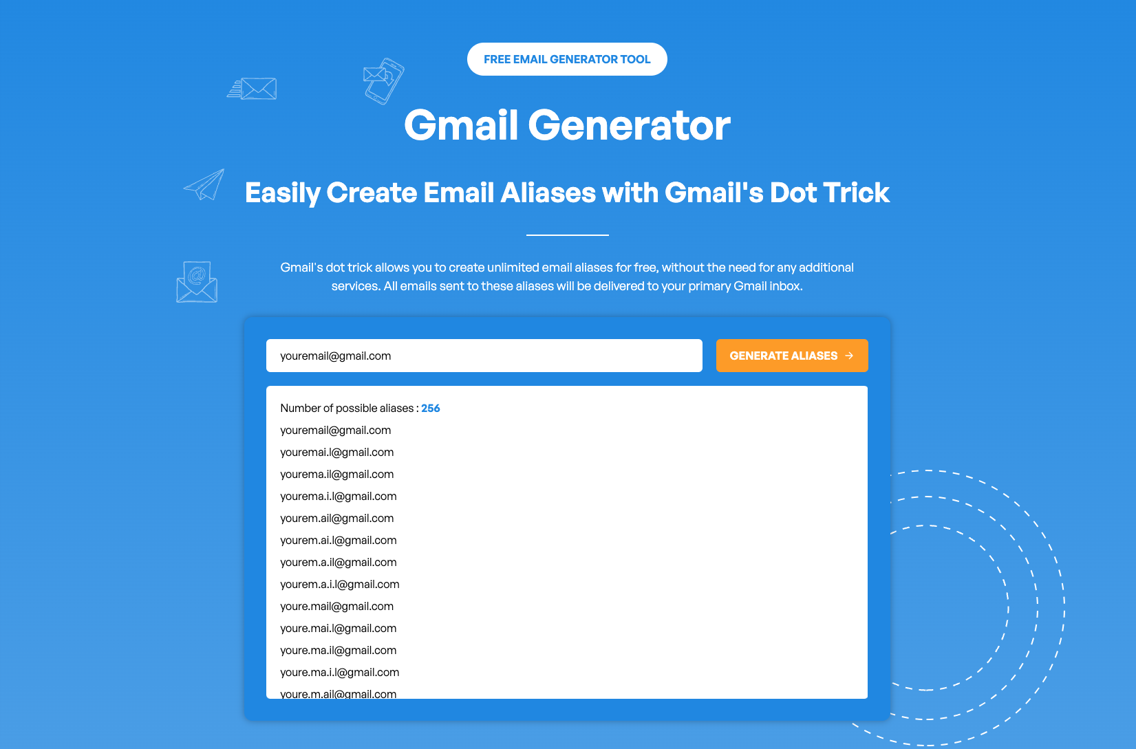 EmailTracker.cc Gmail Generator Generated Gmail Aliases