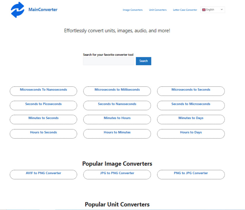 MainConverter Landing Page