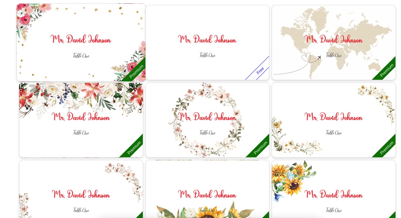 Placecard.us place card templates