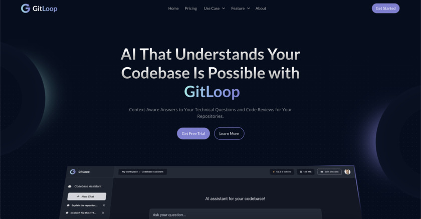 GitLoop Landing Page