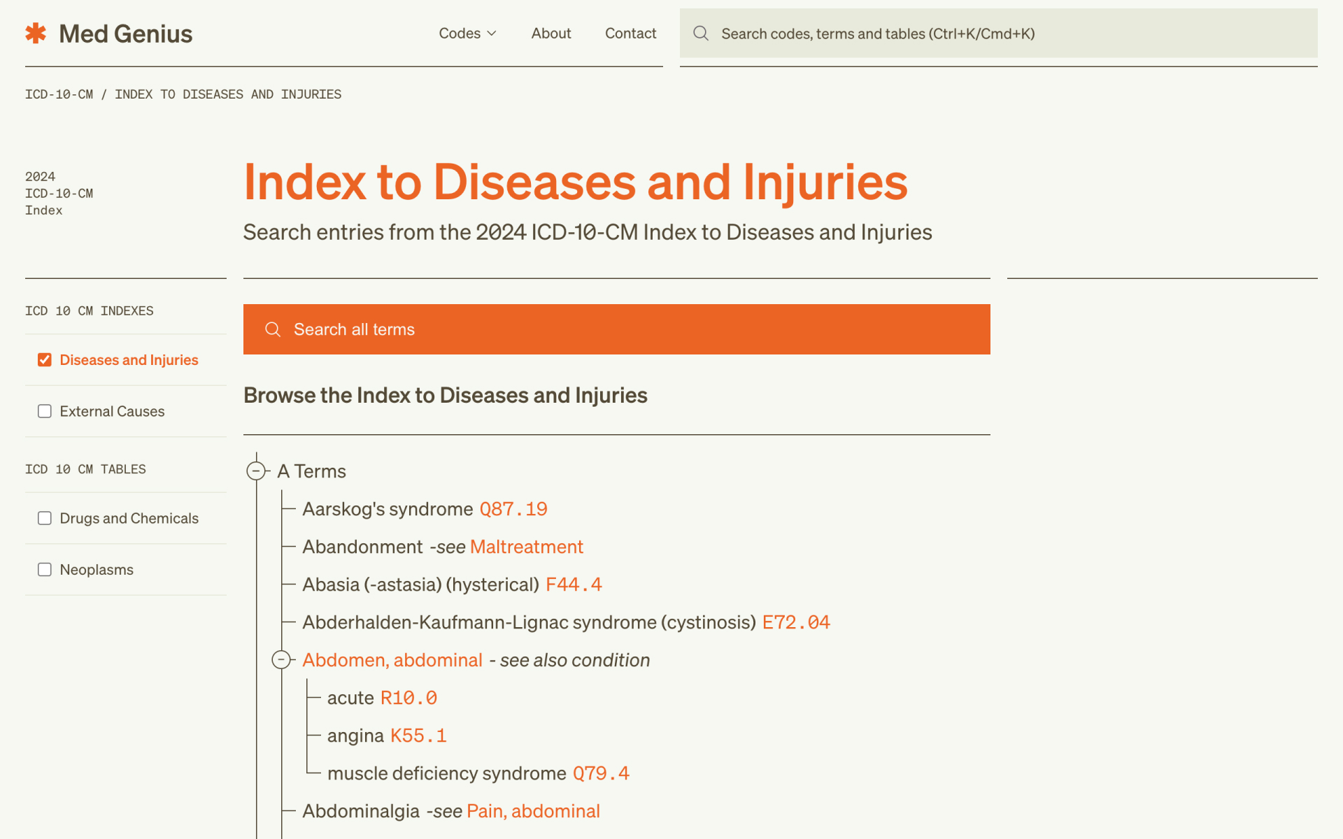 Med Genius Med Genius ICD-10-CM Index to Diseases