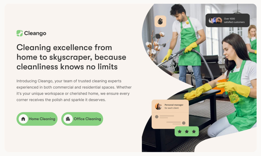 Cleango Landing Page