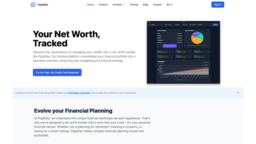 PopaDex Landing Page