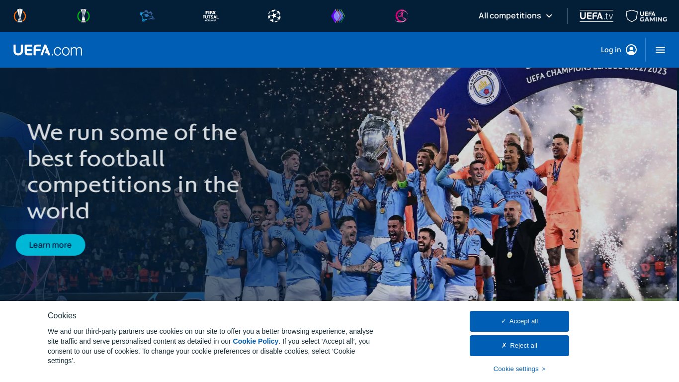 UEFA Landing page