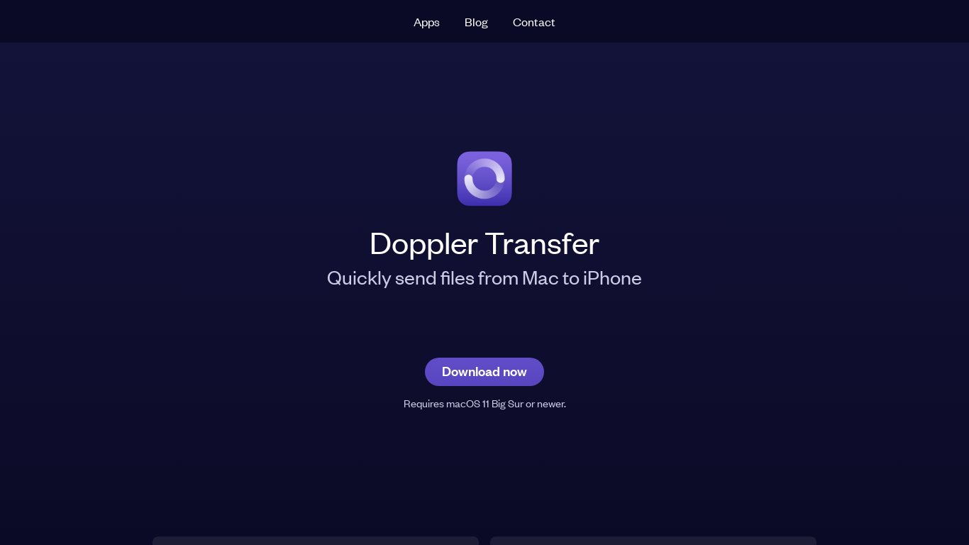 Doppler Transfer Landing page