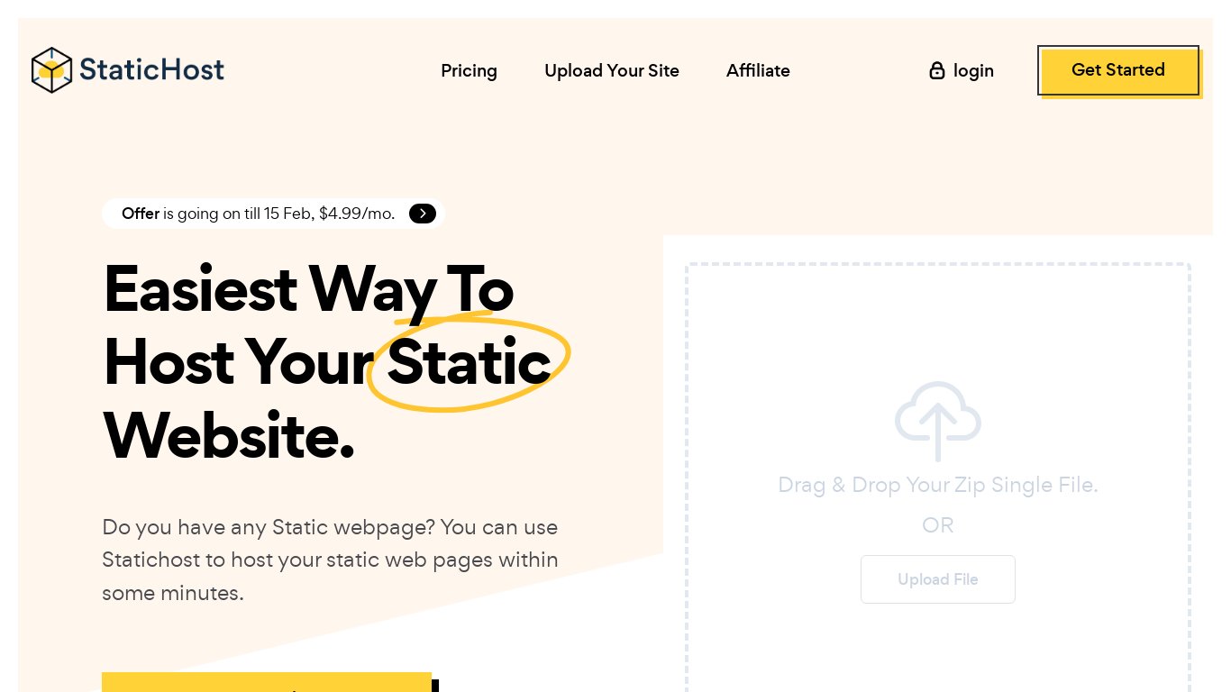 StaticHost Landing page