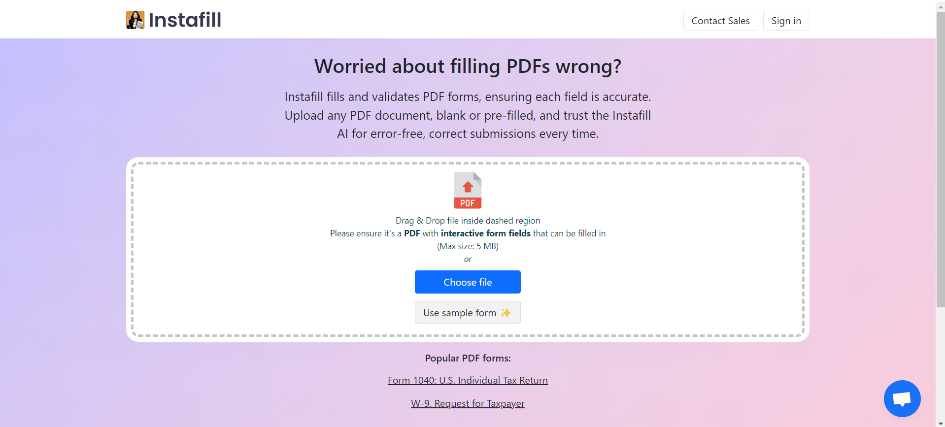 Instafill AI Get your PDF forms and documents filled out quickly and accurately