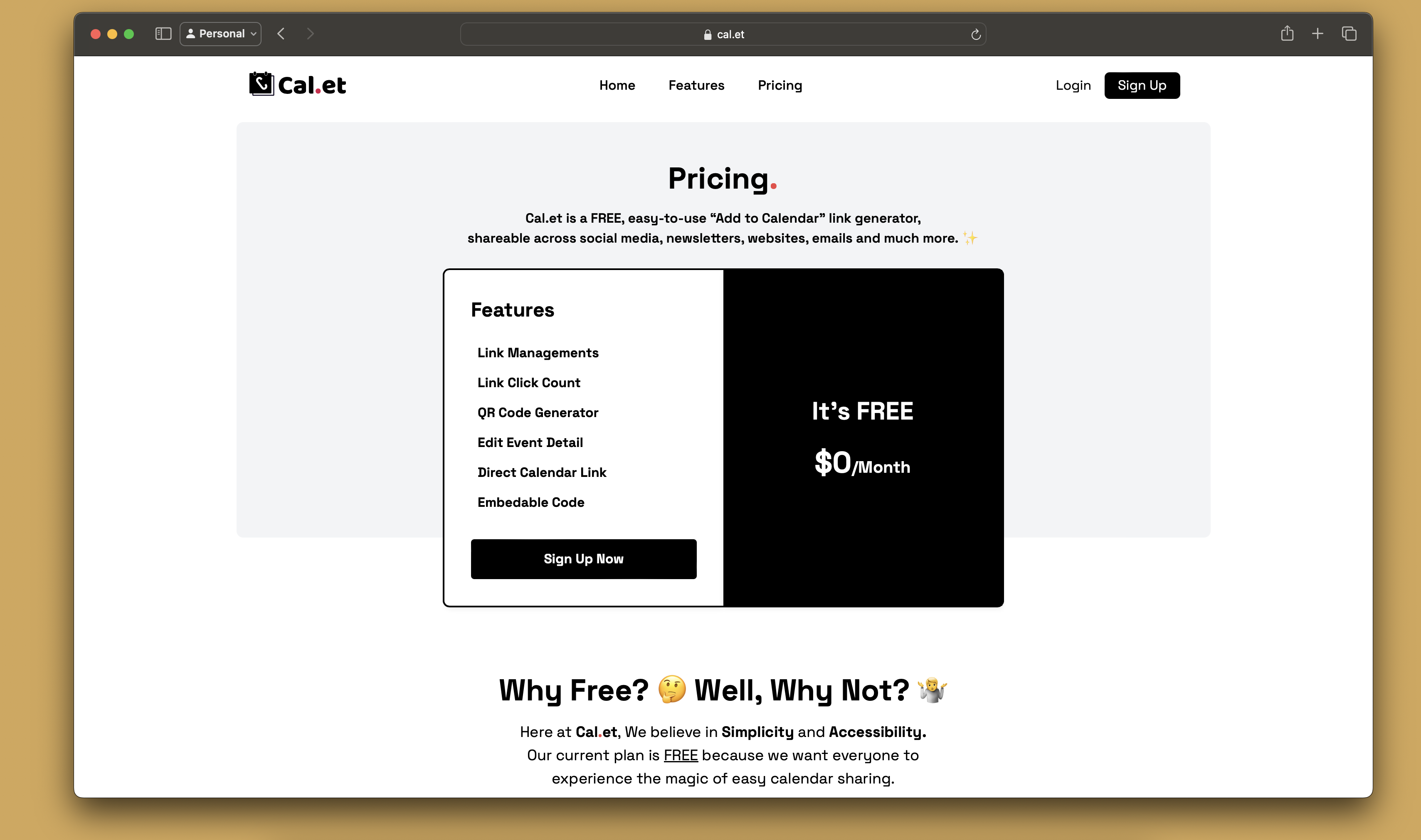 Cal.et Cal.et - Pricing Page