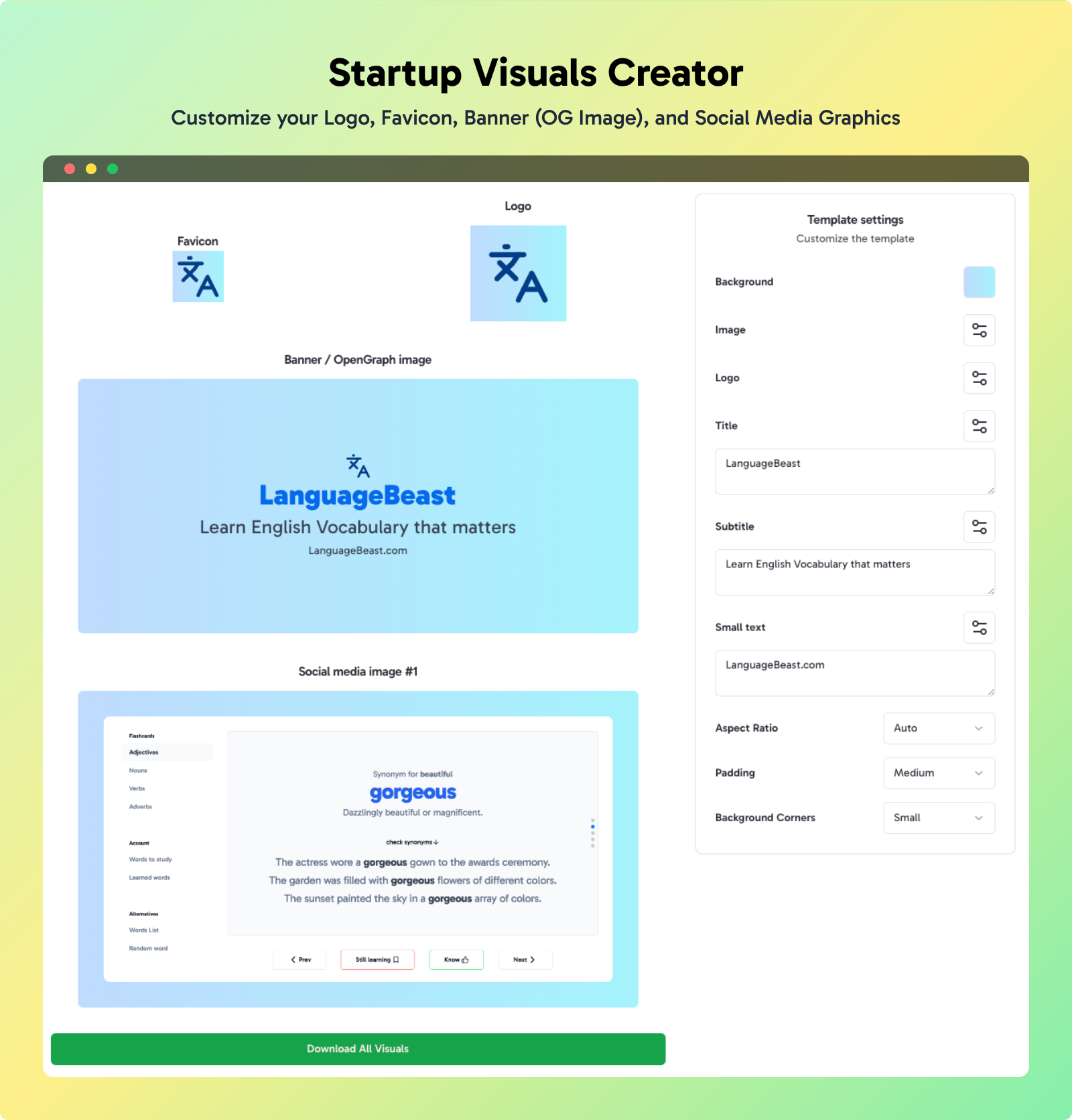 StartupUtils.com Visuals Creator