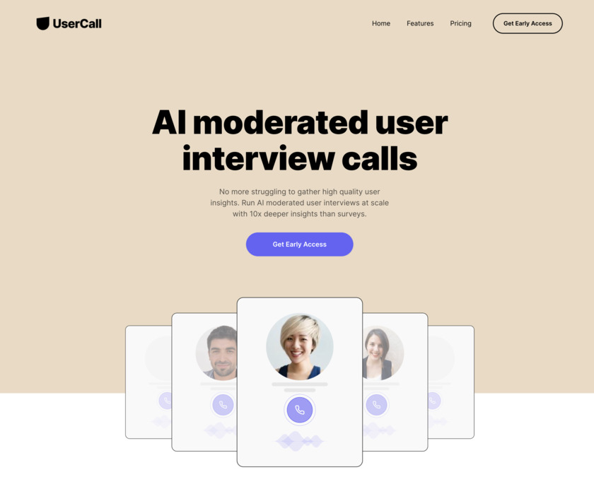 UserCall.co Landing Page