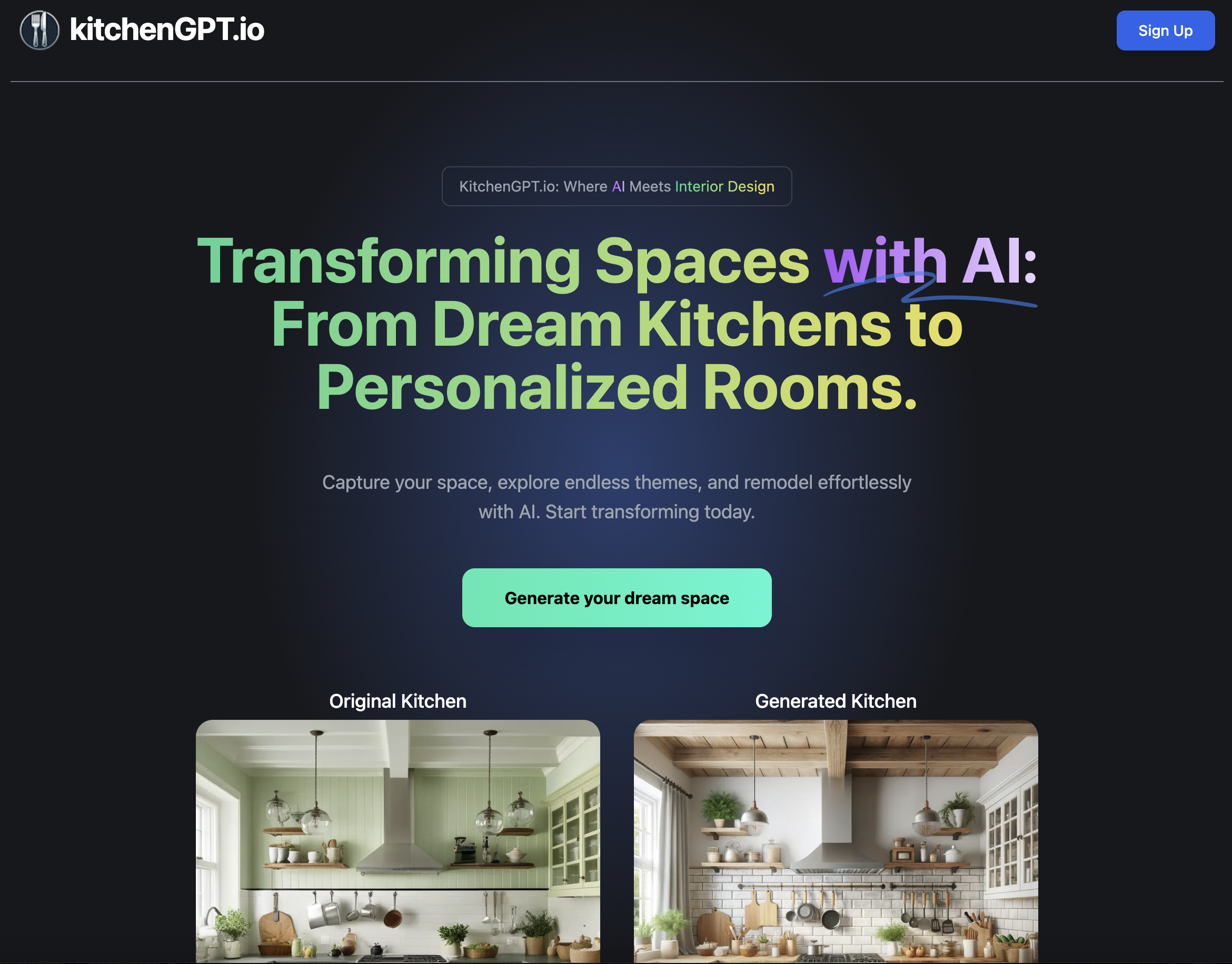 KitchenGPT.io Interior Designing using AI