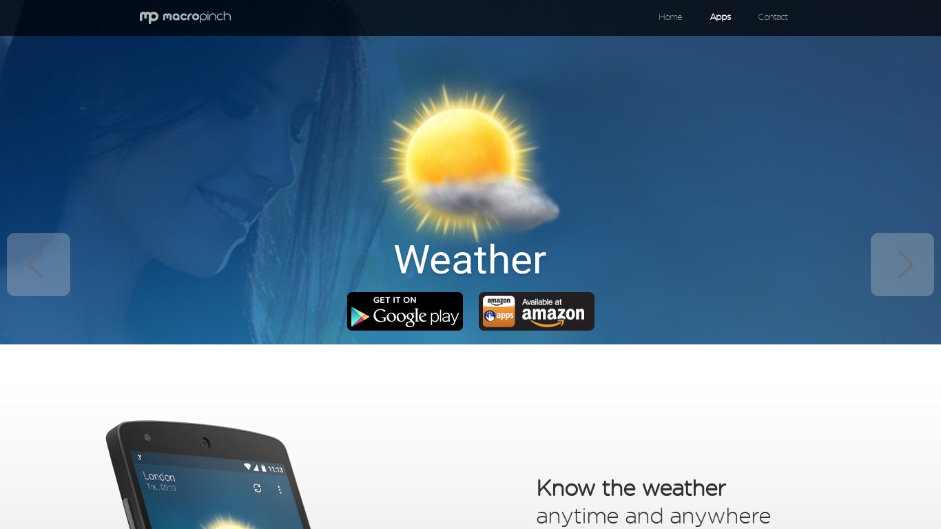 Weather (MacroPinch) Landing page