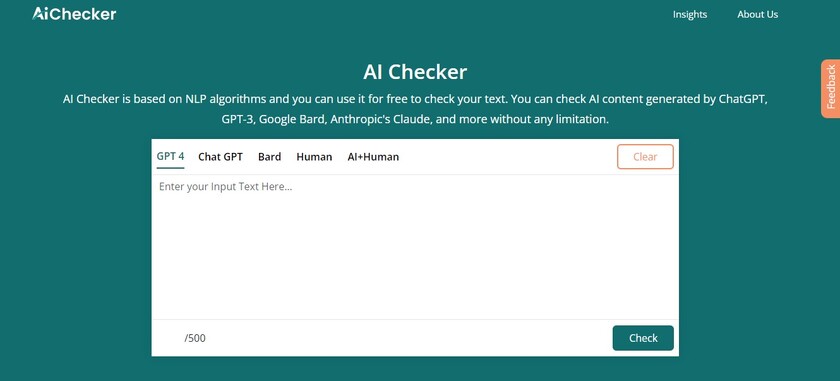 AI-Checker.info Landing Page
