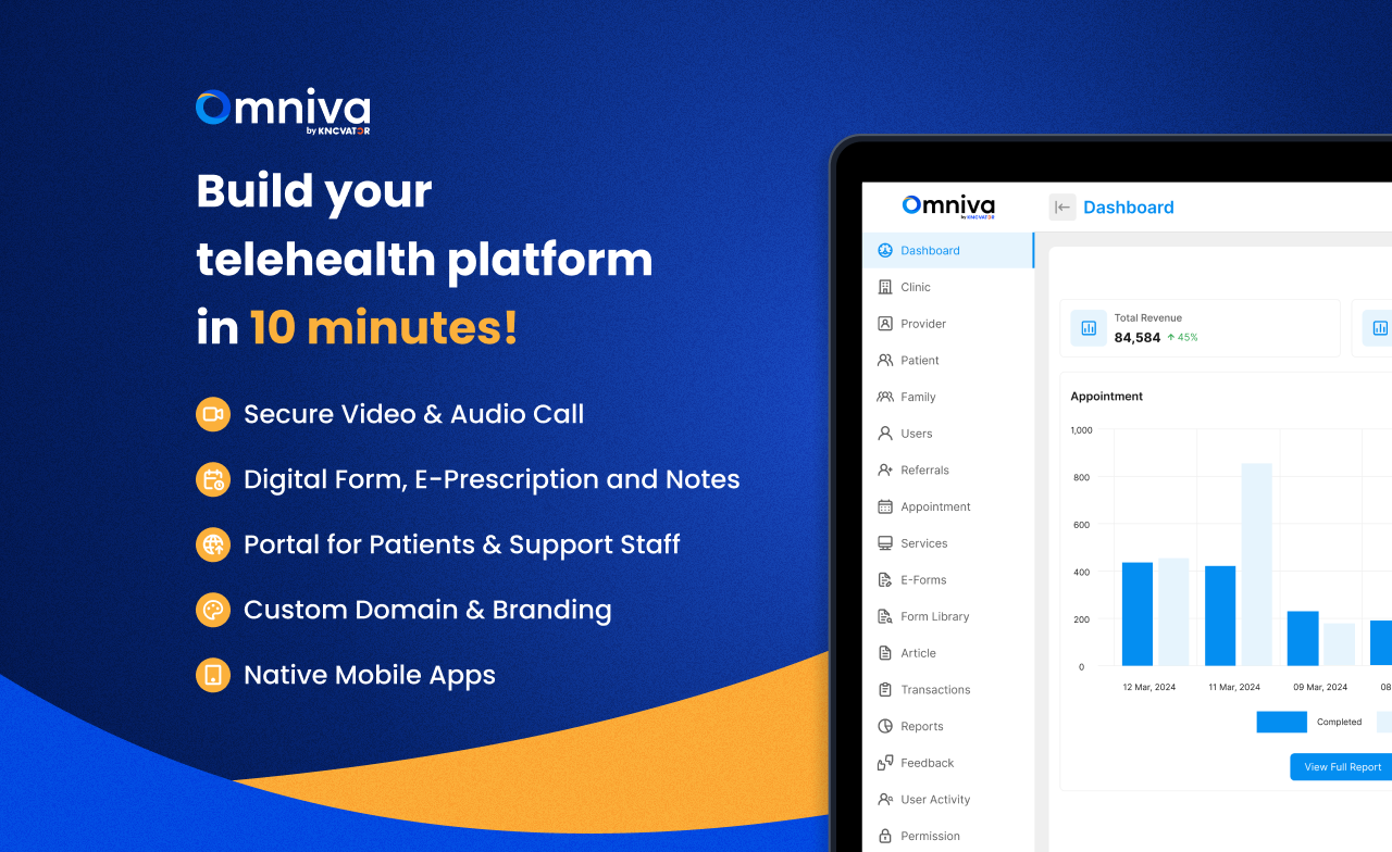 Omniva Telehealth Build your telehealth platform in just 10 minutes!