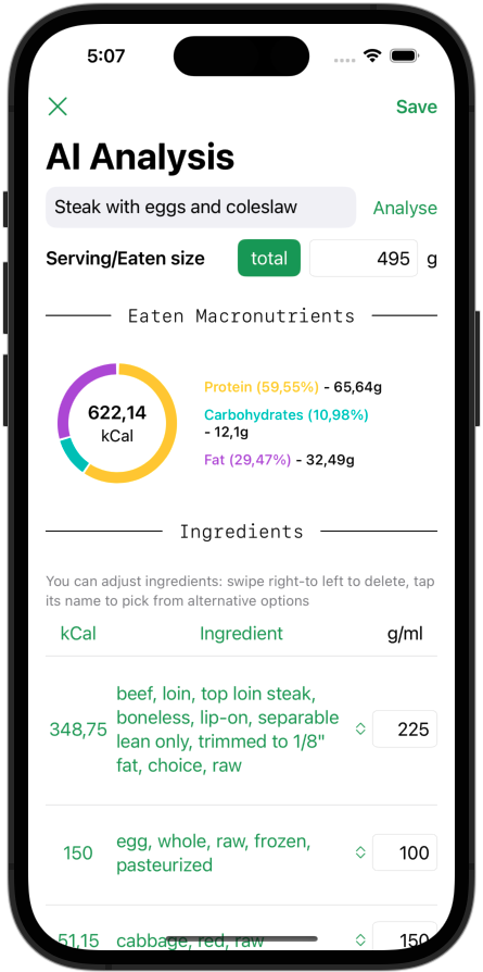 FoodIntake.Space AI ingredients extraction