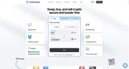LetsExchange.io screenshot
