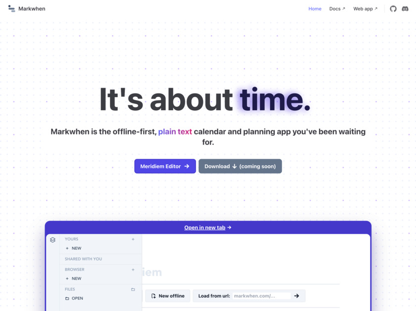 Markwhen Landing Page