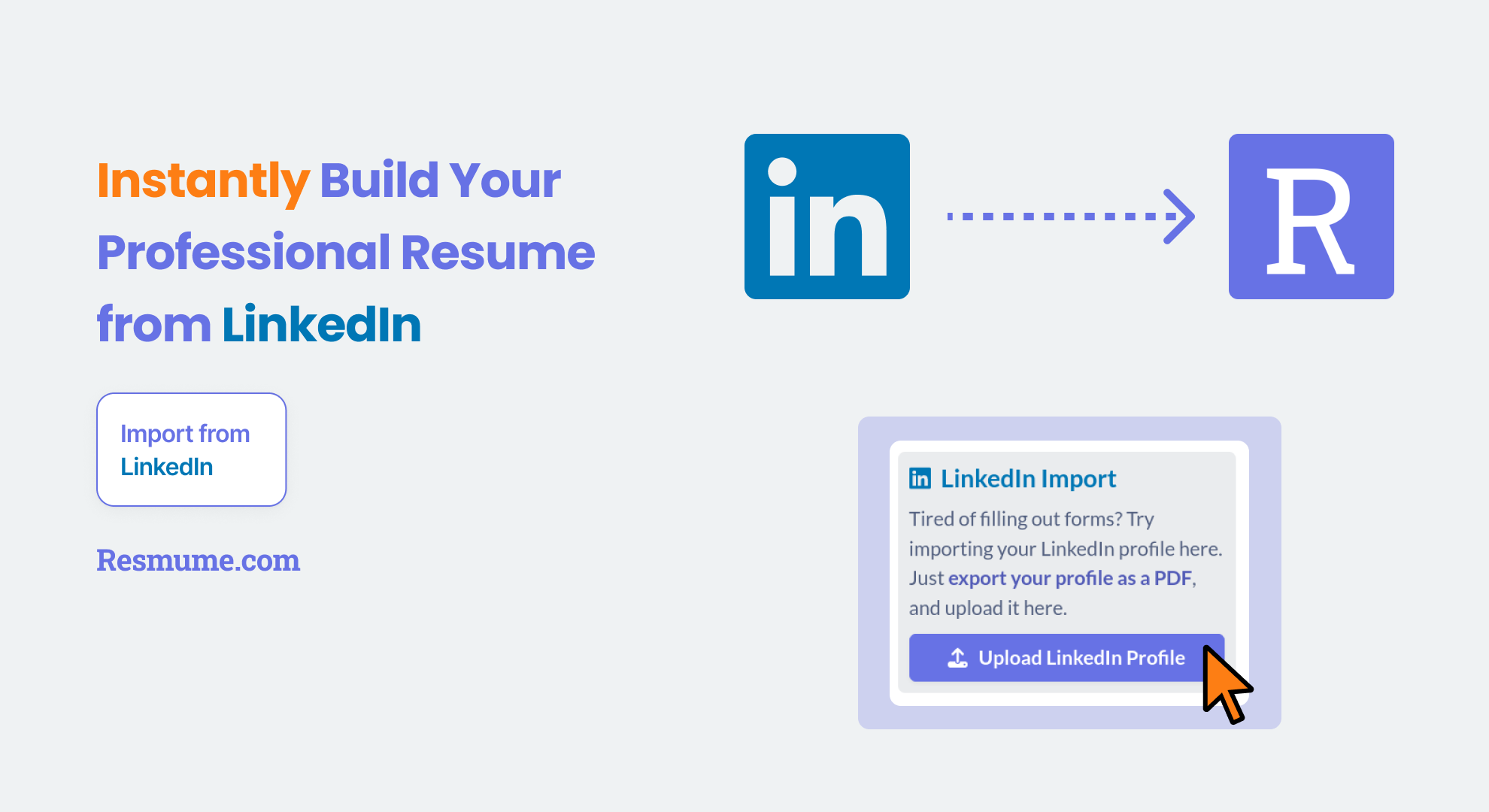 Resmume.com Import From LinkedIn