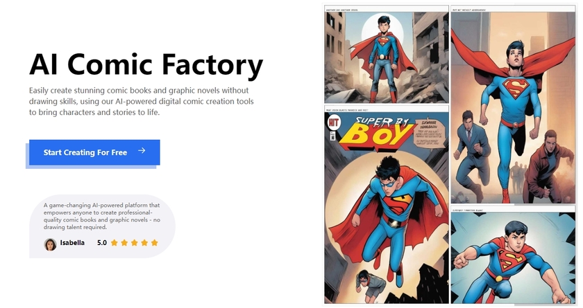 AI Comic Factory Art Landing Page