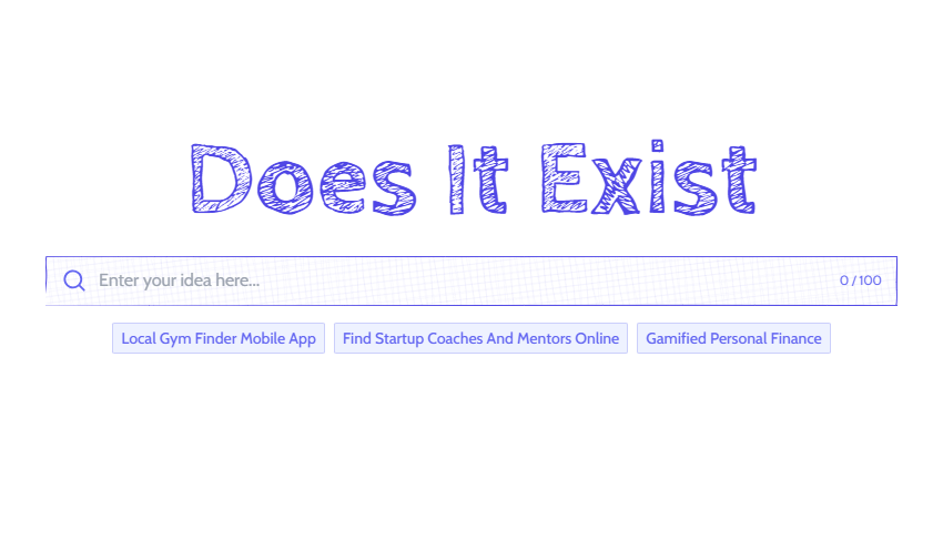 DoesItExist.io Does It Exist Search Engine for Ideas