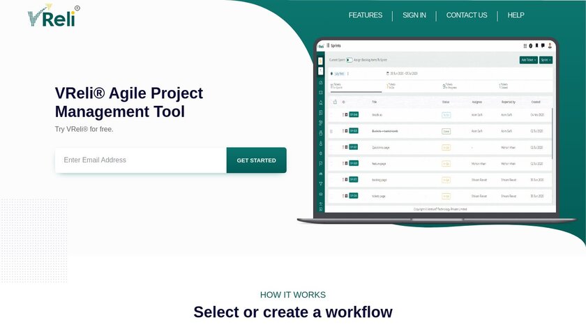 VReli Landing Page