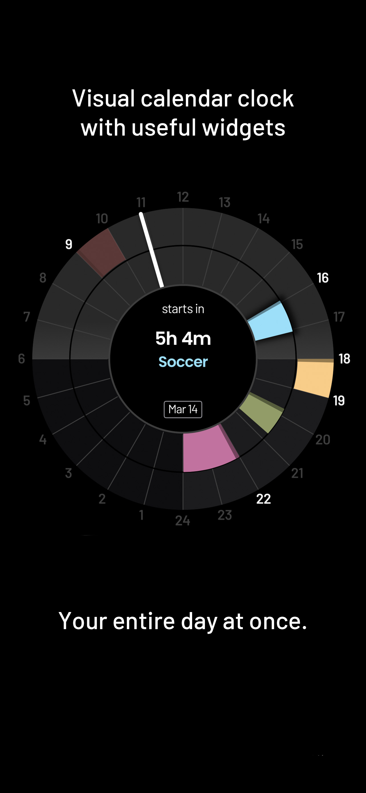 Weel Planner App 24h clock calendar