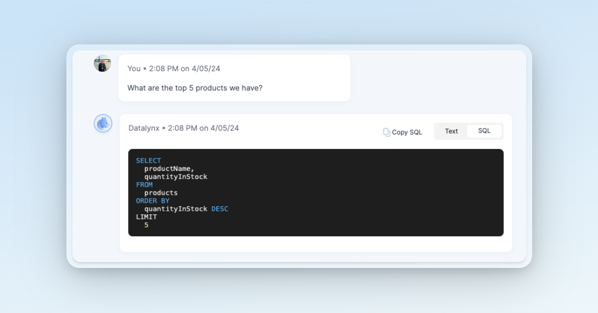 Datalynx AI Text-to-sql