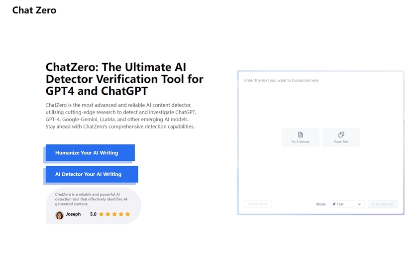 ChatZero Landing Page