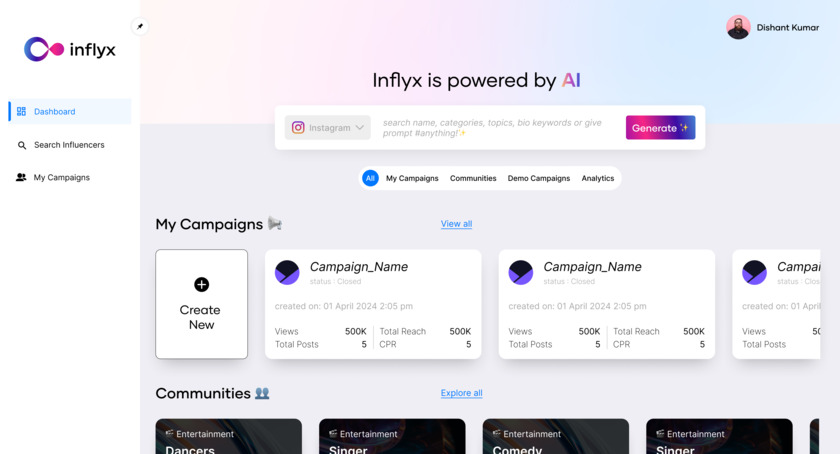 Inflyx.co Landing Page