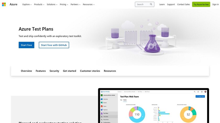 Azure Test Plans Landing Page