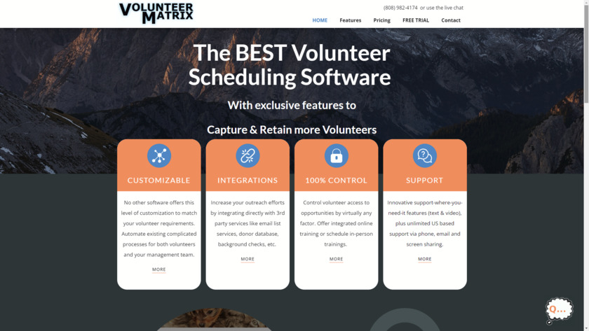 Volunteer Matrix Landing Page