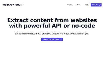 Webcrawler API screenshot