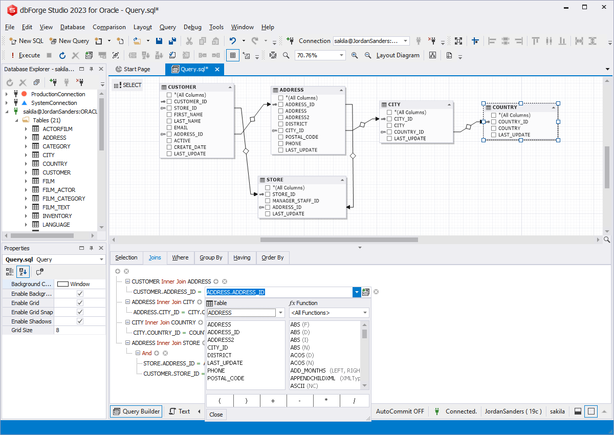 dbForge Studio for Oracle Data Modeling and Design