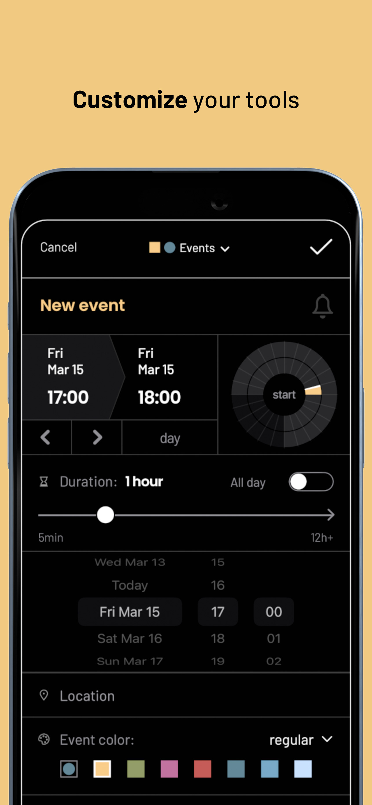 Weel Planner App Intuitive event editing