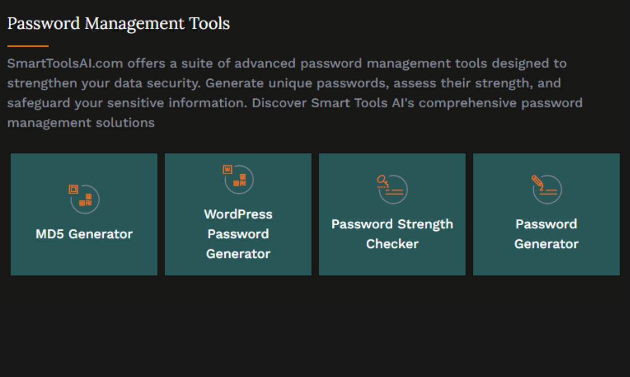 Smart Tools AI Password Management Tools