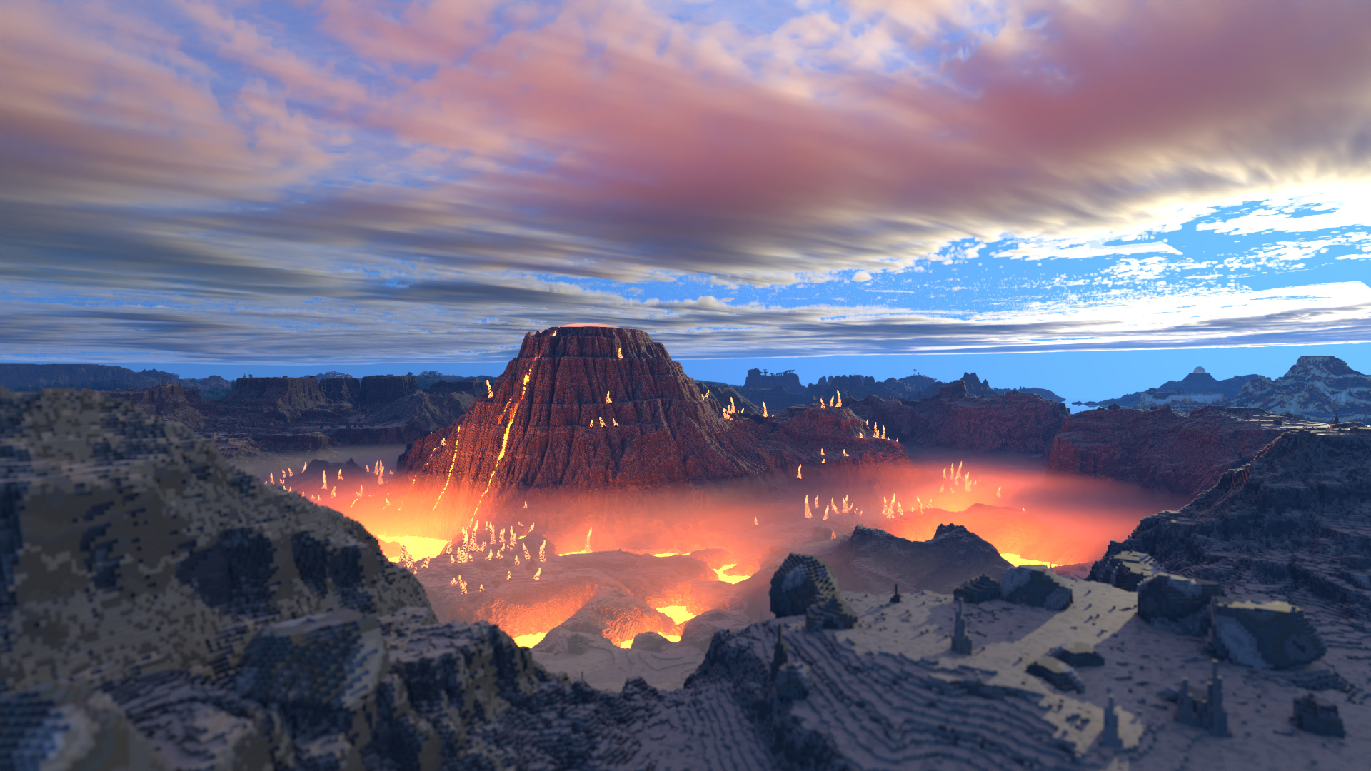 Avoyd Minecraft map Lisrina by Dannypan and NASA clouds imported, edited and rendered in Avoyd