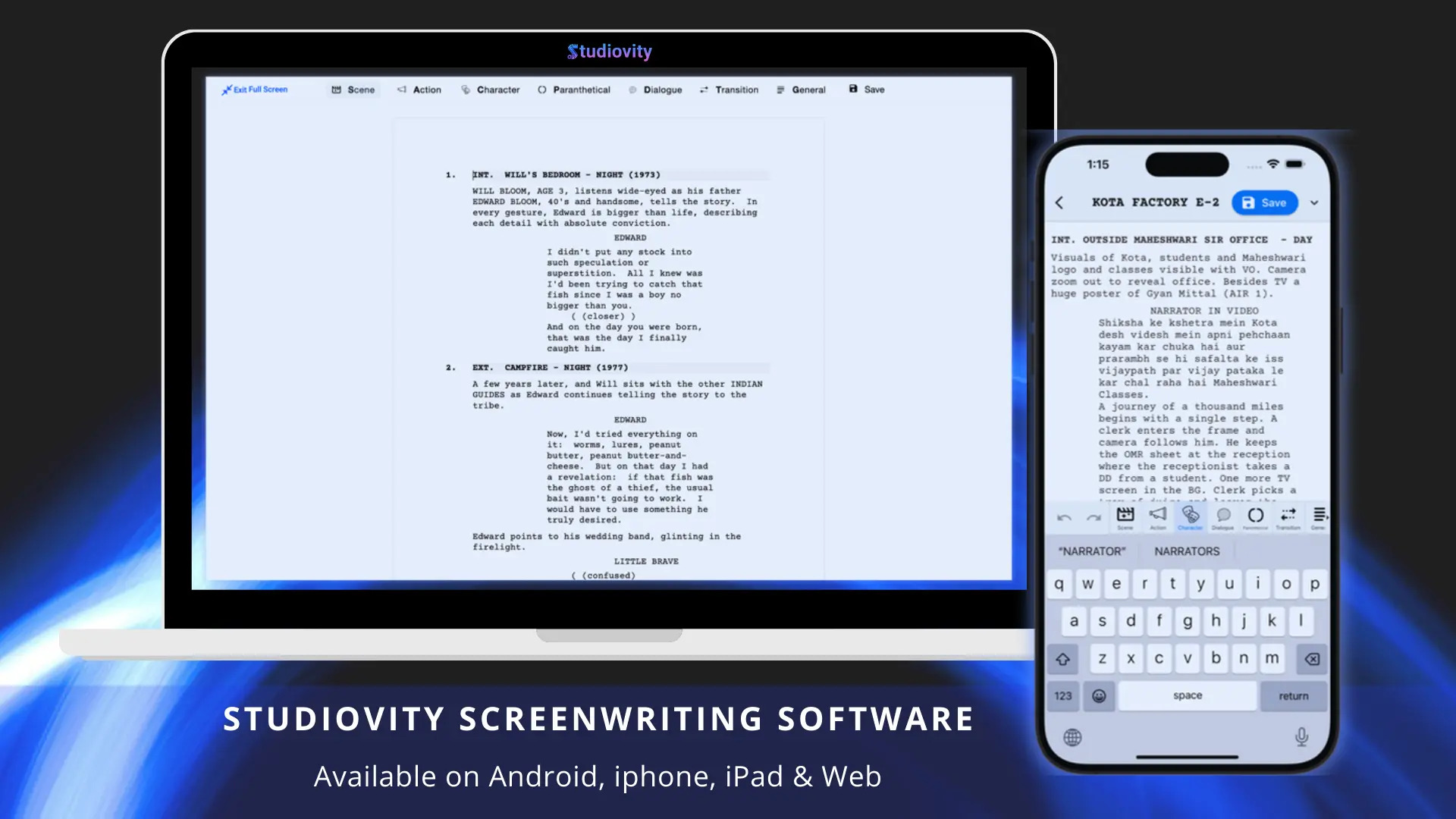 Studiovity Studiovity Screenwriting Software 