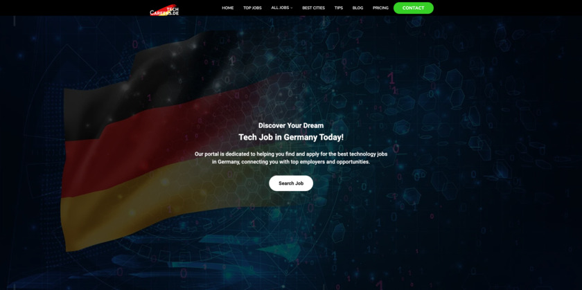 Tech-careers.de Landing Page