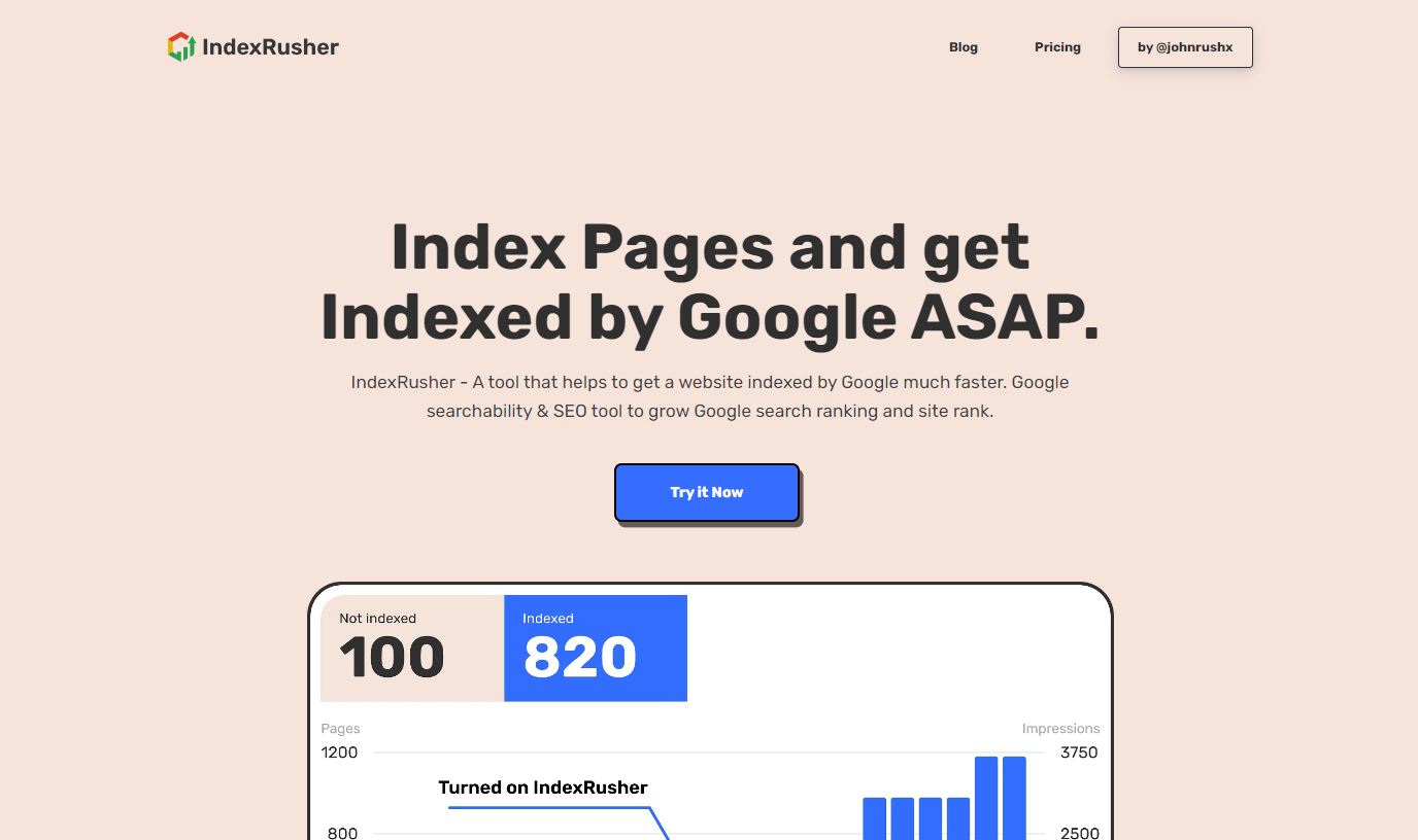 Index Rusher IndexRusher: The SEO Supercharger.