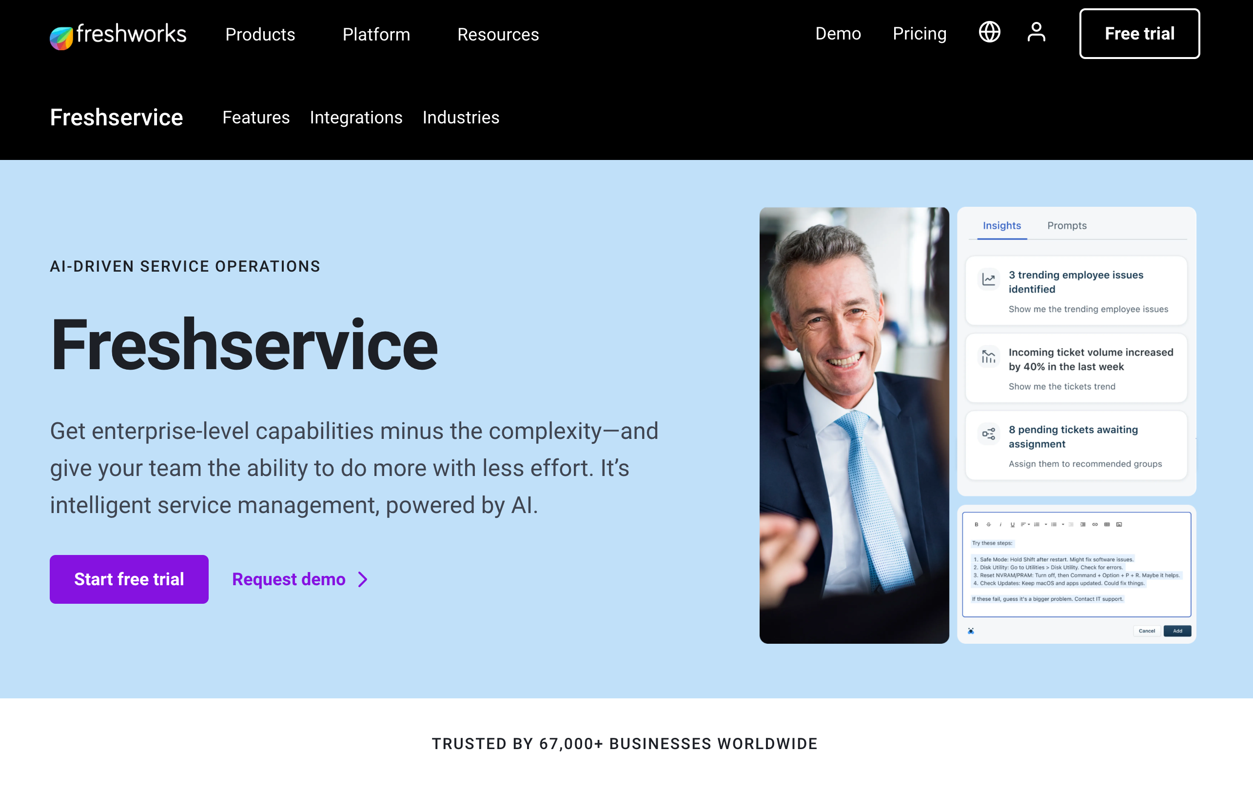 Freshservice Homepage