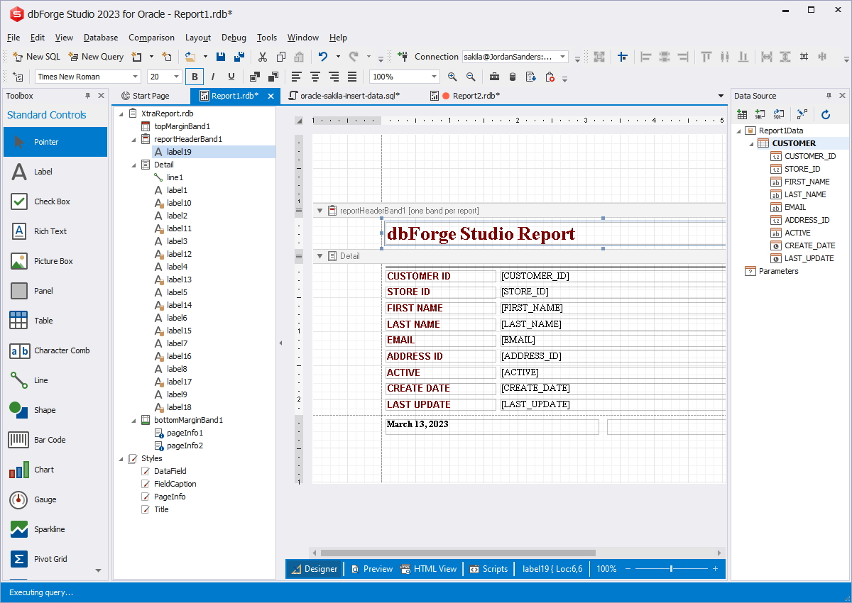 dbForge Studio for Oracle Analysis and Data Reporting